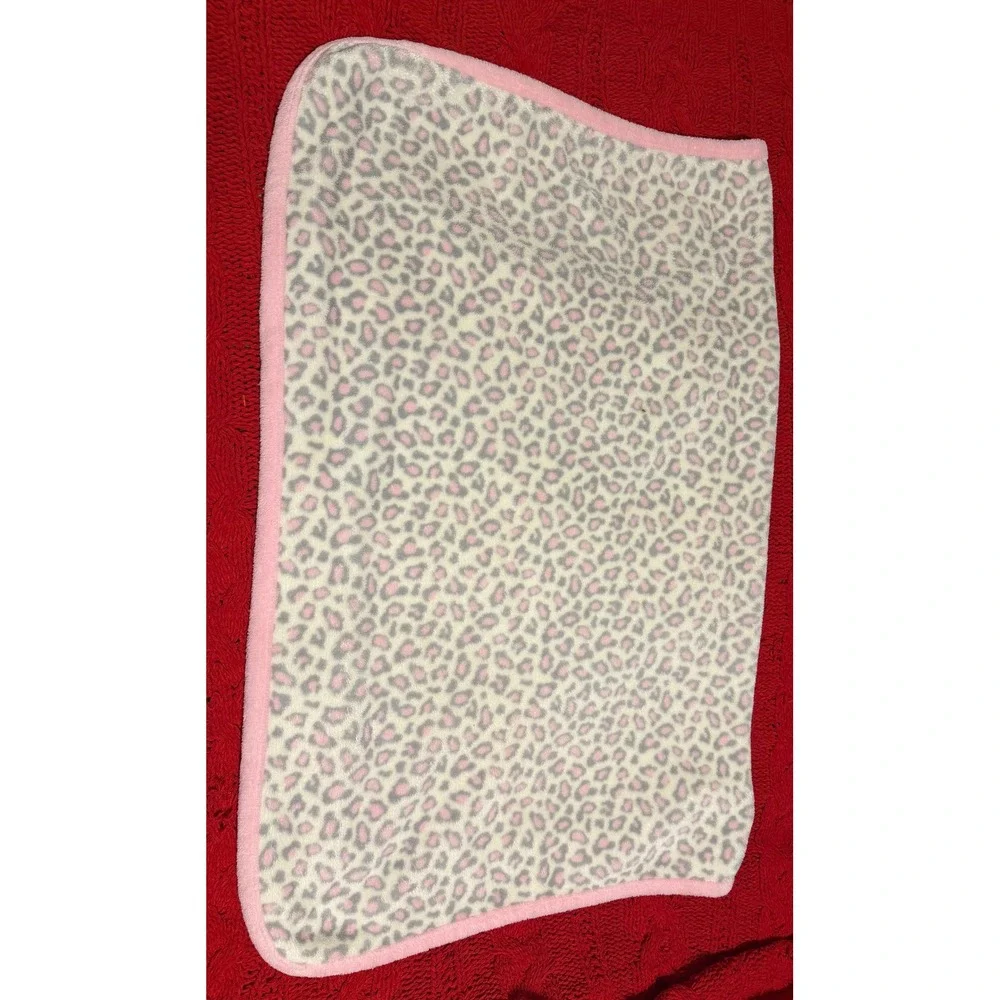 Garanimals Baby Blanket Pink Grey Leopard Animal Print Plush Fleece GM4410G